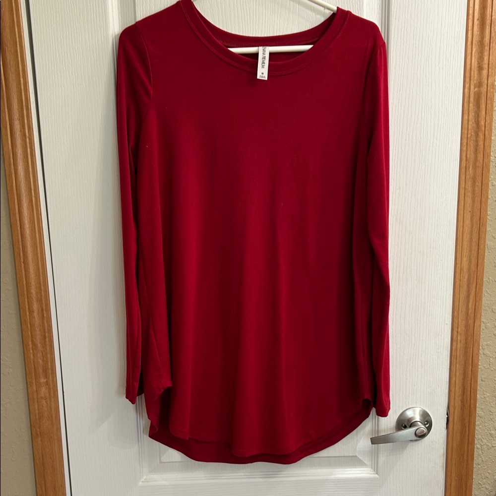 H&M Vibrant Red Long Sleeve Blouse
